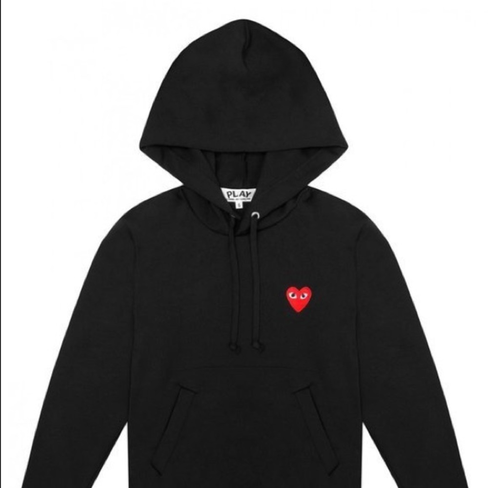 New comme des garcon black cotton hoodie casual